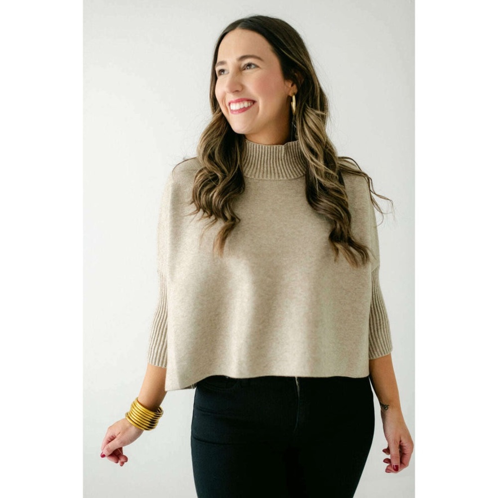 Kerisma Knit AJA Tan Cowl Neck Sweater One size